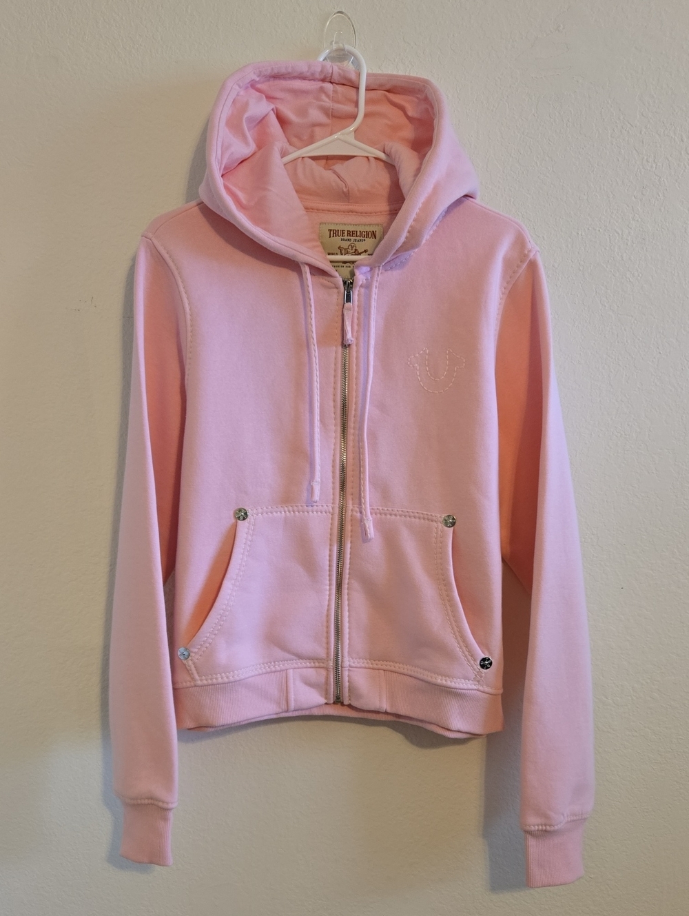True Religion Pink Zip-Up Hoodie - XL